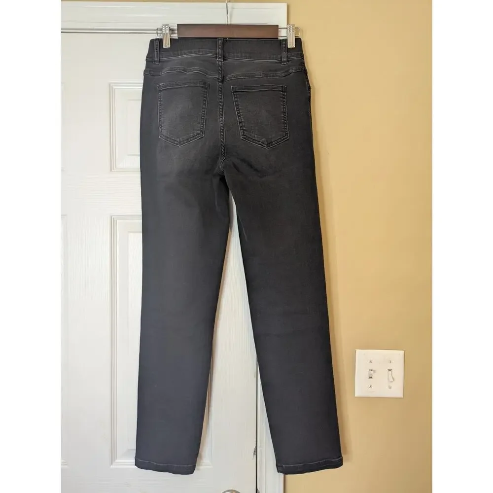 SPANX Ankle Skinny Jeans Size Small Black Slimming Denim Minimalist Casual